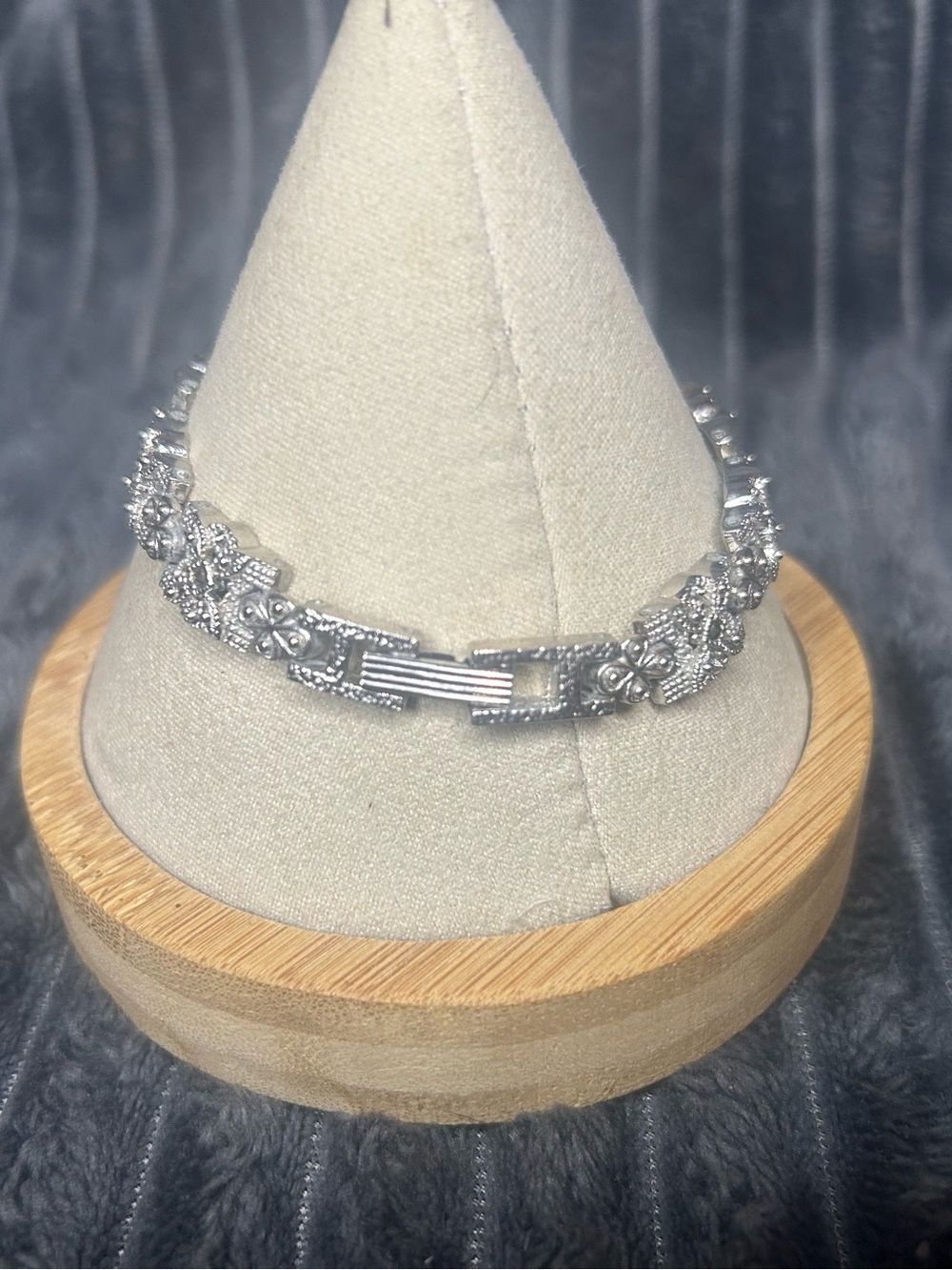Silver Tone Rhinestone Bracelet - Picture 2 of 6